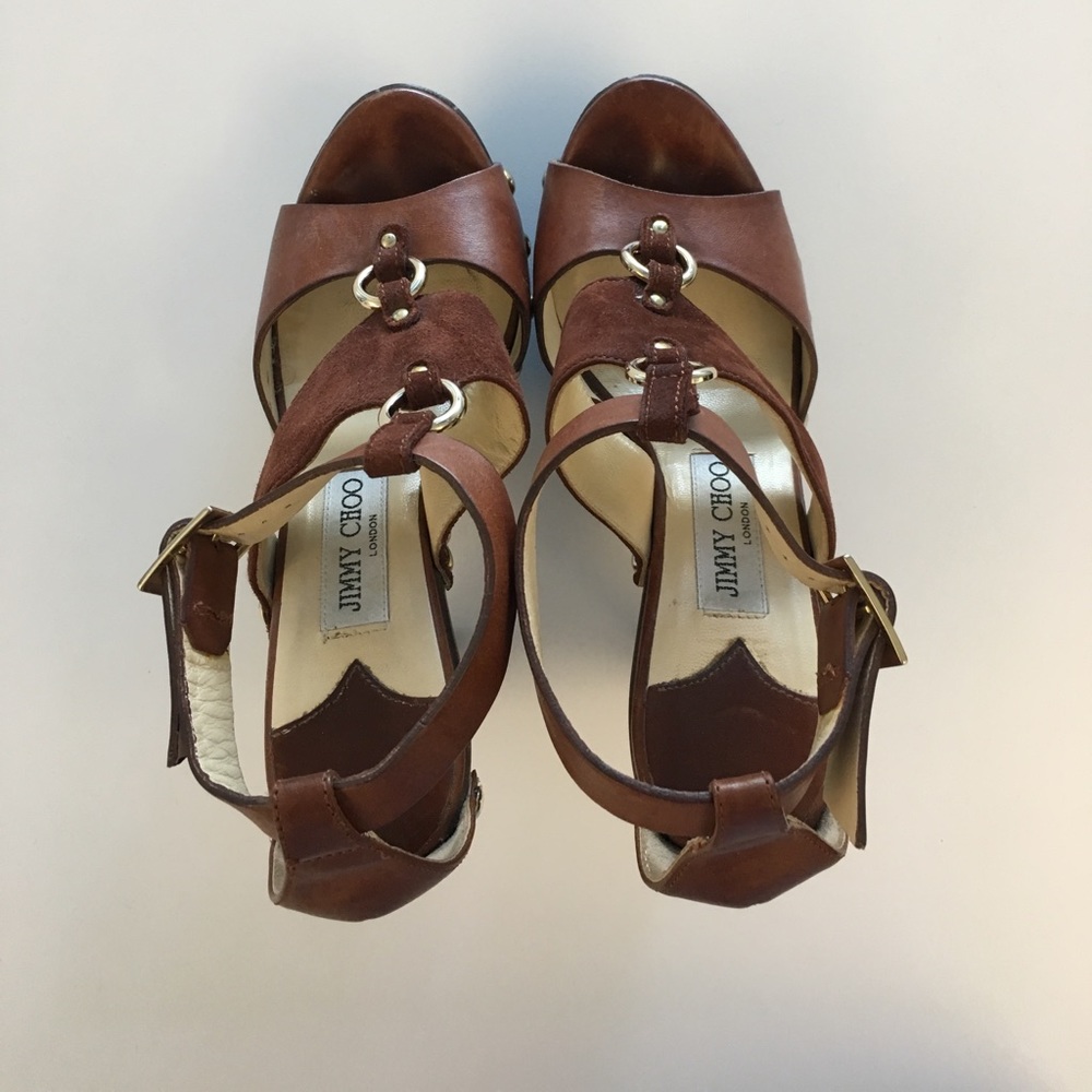 Jimmy Choo wooden high heel sandals